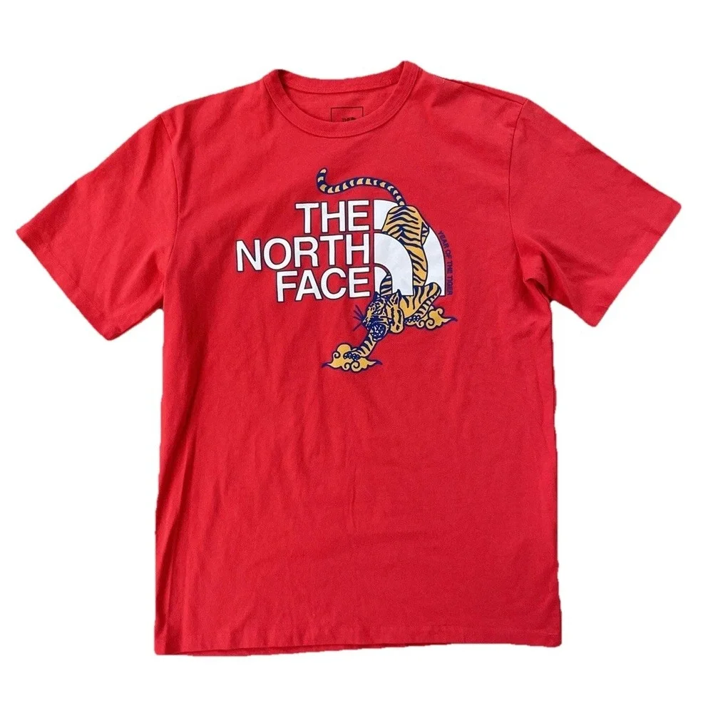 The North Face Year Of The Tiger Graphic T-Shirt Orange Red Mens Small
